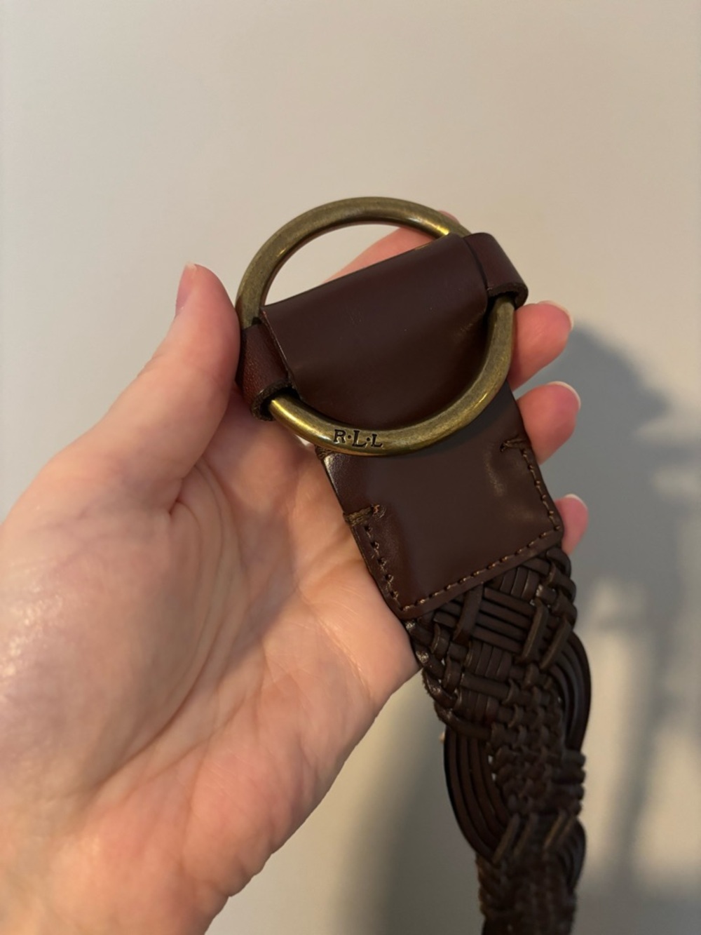 Lauren Ralph Lauren Brown Woven Leather Belt